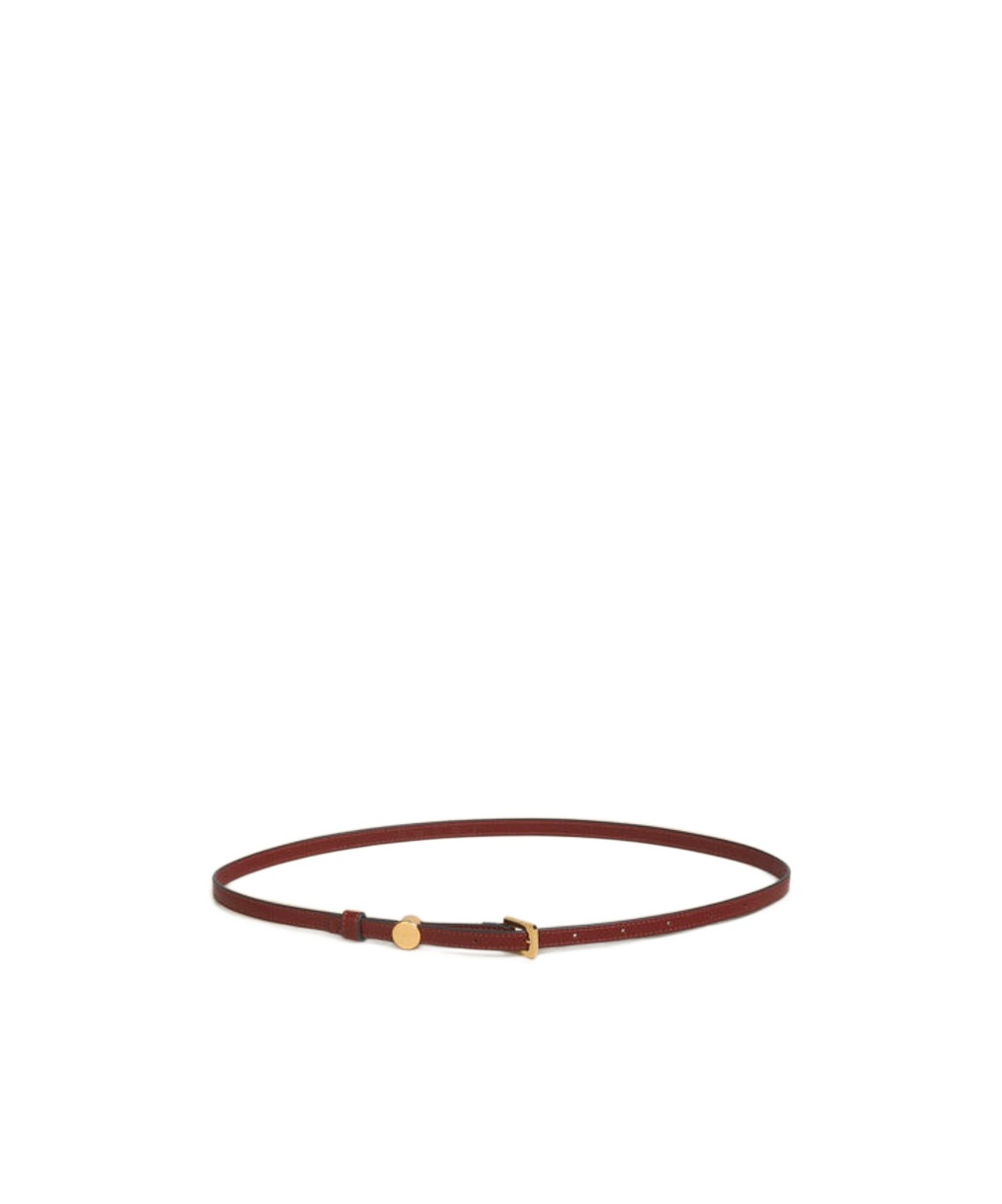 Marni Leather Belt In Wild Cherry Color