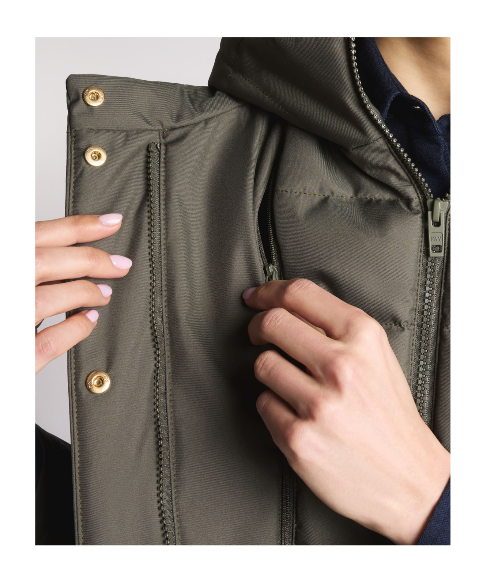 Fay Structured Fit Green Coat With Timeless Elegance In Gray