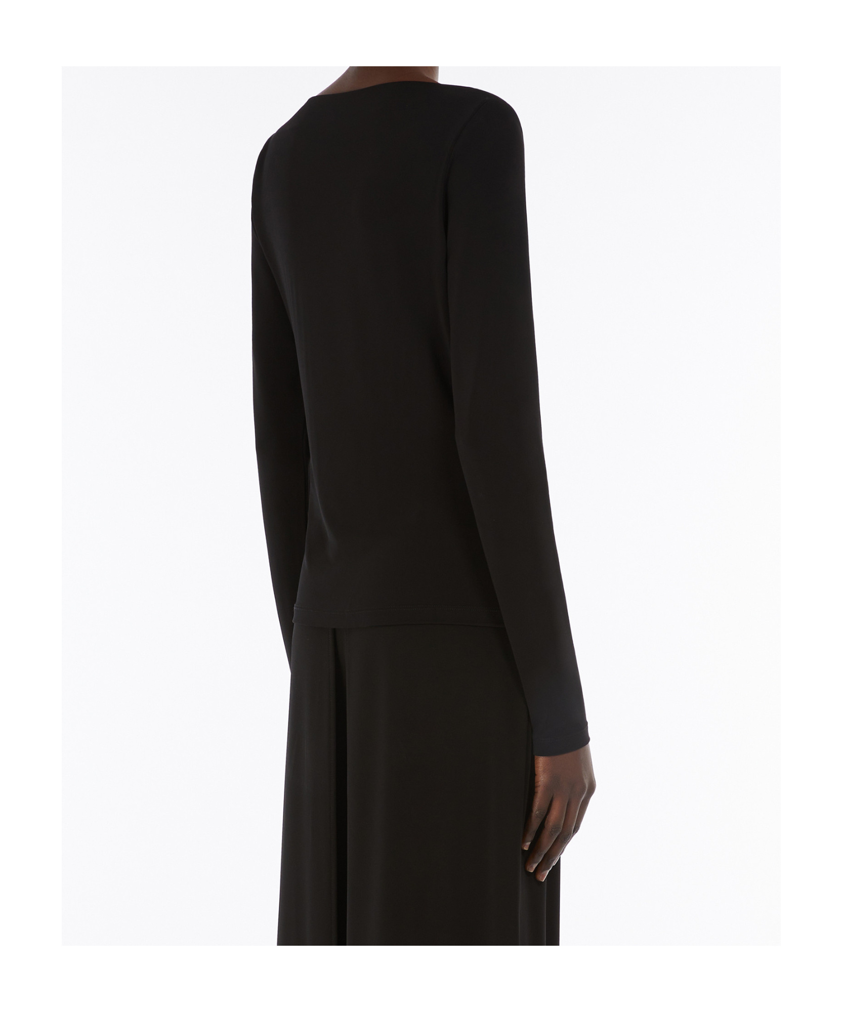 Max Mara Draped Jersey T-shirt In Black
