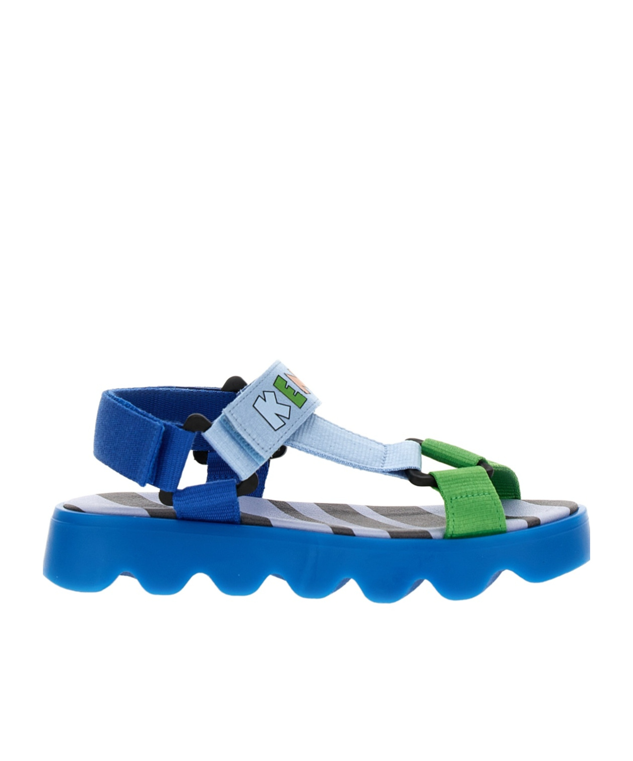 Kenzo Logo-print Colour-block Sandals In Blue
