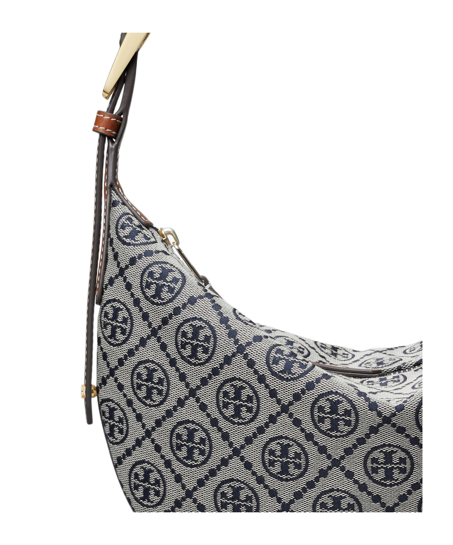 Tory Burch Balloon Small T Monogram Jacquard Shoulder Bag In Blue
