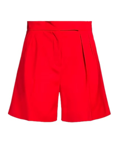 Max Mara Pleated Bermuda Shorts In Red