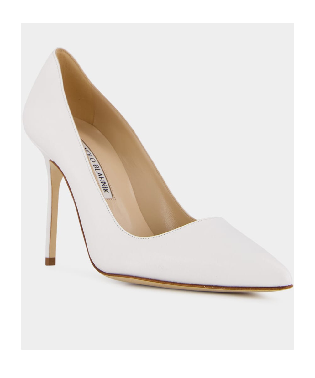 Manolo Blahnik Sinbelahi 105mm Stiletto Pumps In White