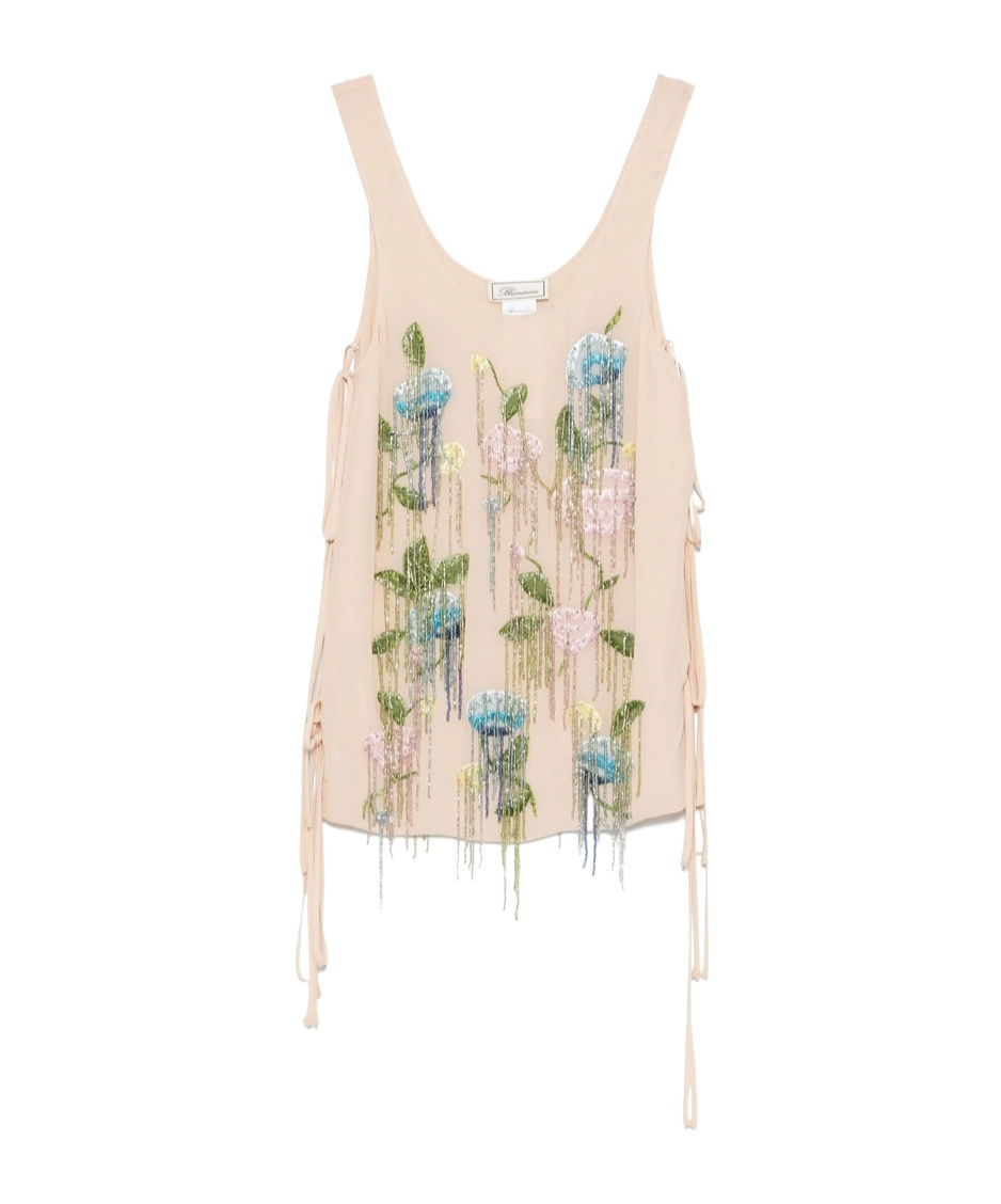 Blumarine Round-neck Vest In Nude