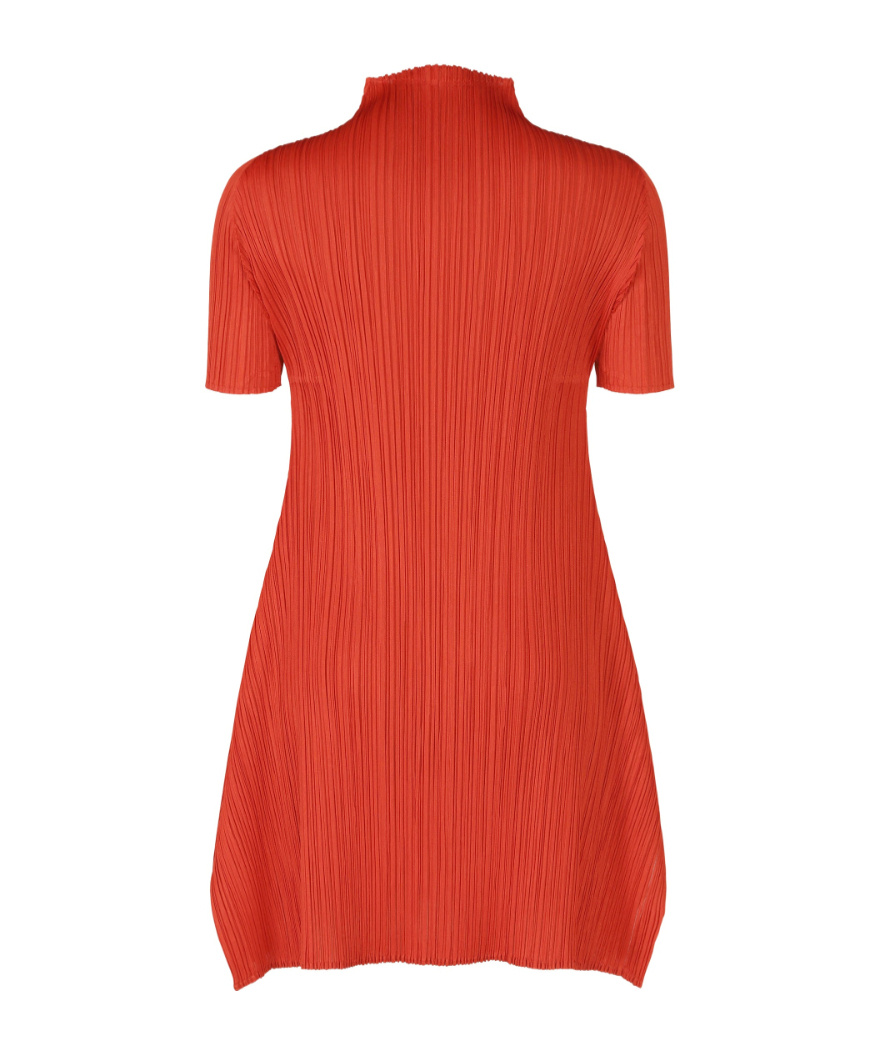 Issey Miyake Pleated Midi Dresses In Red