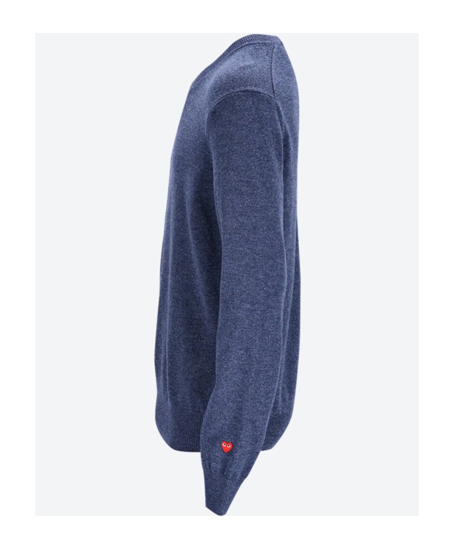 Comme Des Garçons V-neck Sweater In Blue