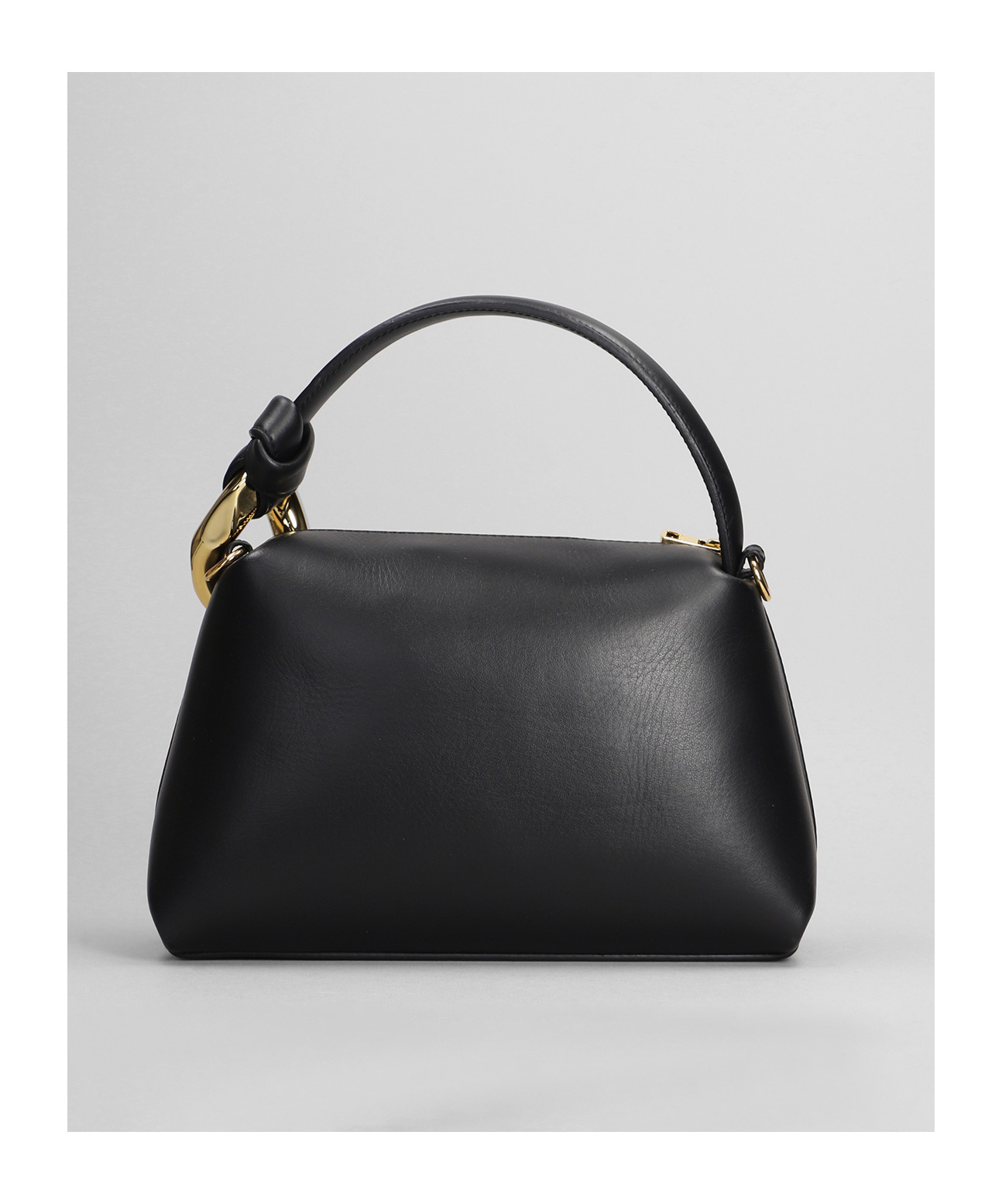 Jw Anderson Logo Debossed Top Handle Bag In Black