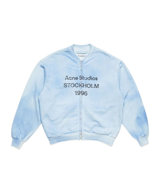 ACNE STUDIOS LOGO-PRINT ZIP-UP SWEATSHIRT