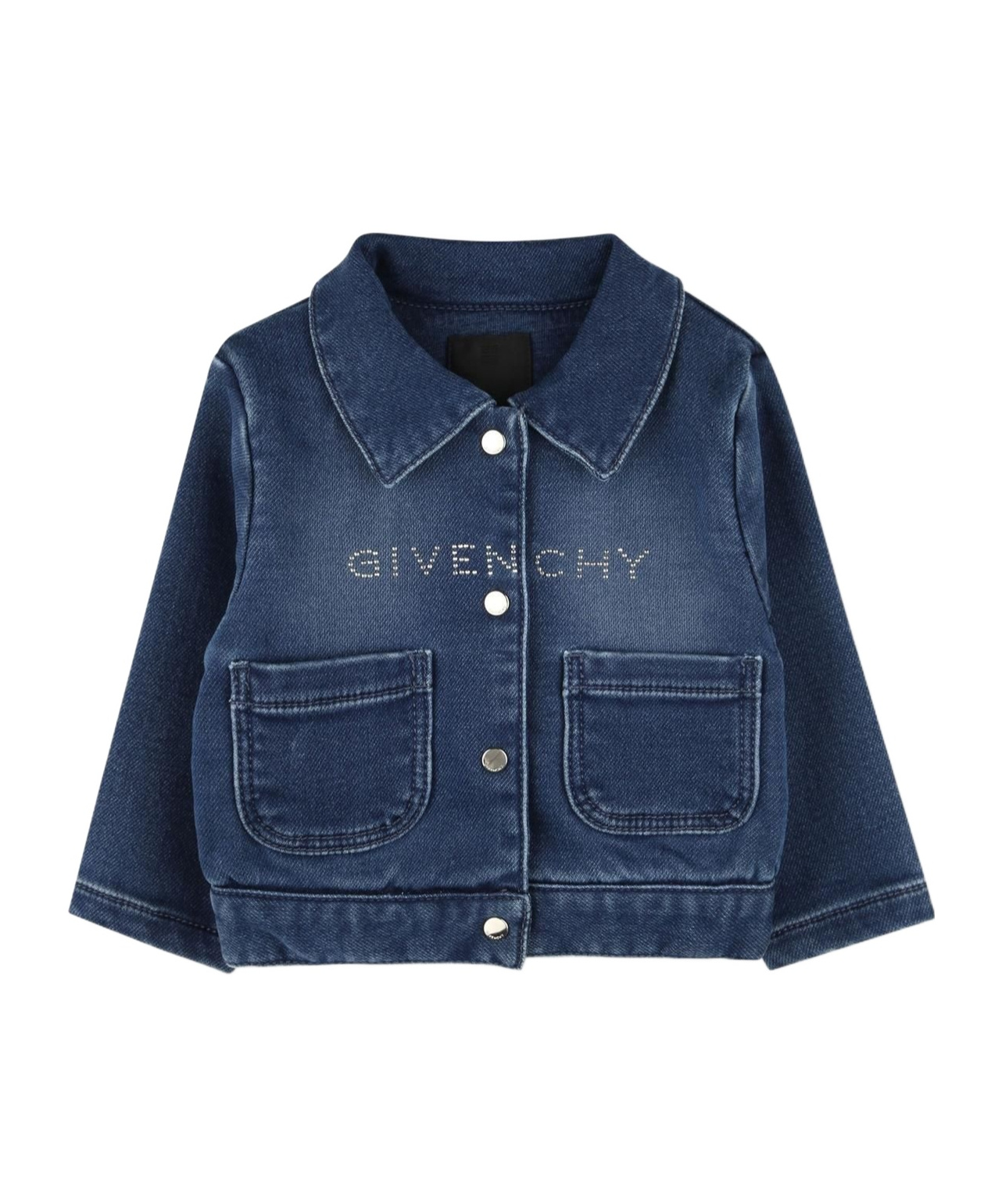 Givenchy Long-sleeved Denim Coat In Blue