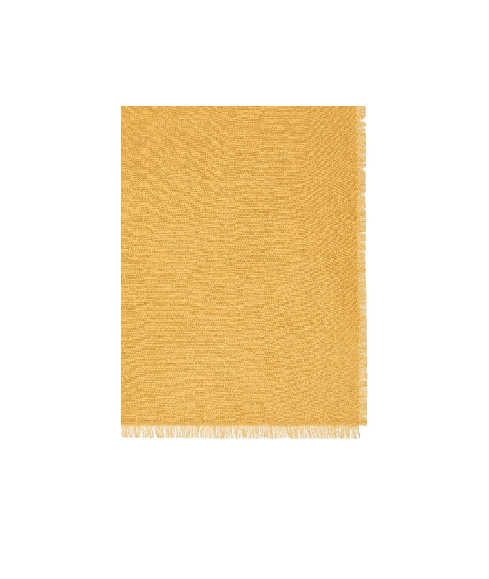 Max Mara Jacquard Knitted Wool And Silk Shawl In Yellow