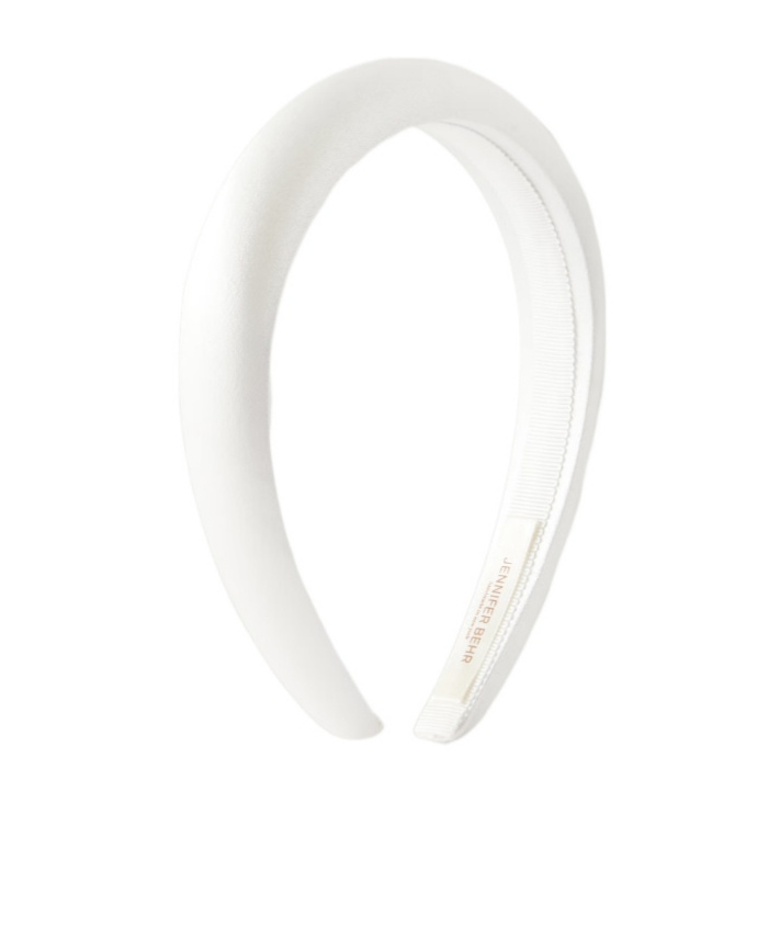 Jennifer Behr Silk-satin Headband In White