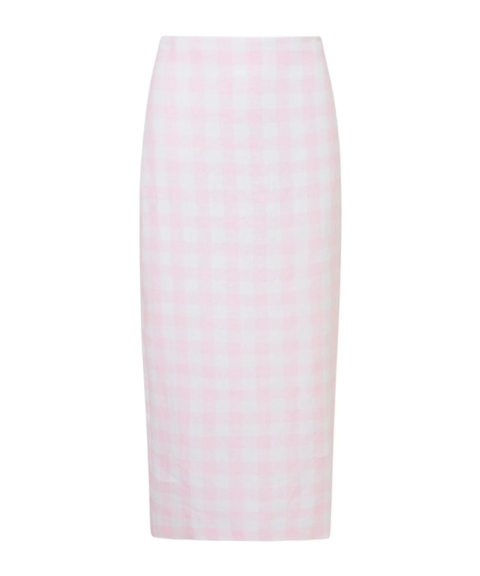 Loveshackfancy Biselle Linen Gingham Midi Skirt