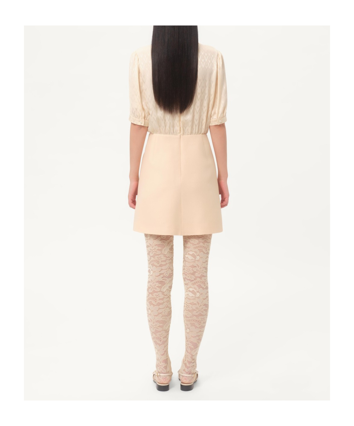 Valentino Women's Crepe Couture Short Dress In Nude