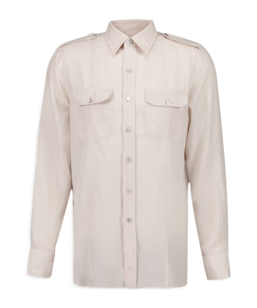 Tom Ford Cotton And Silk Military Shirt In Neutral