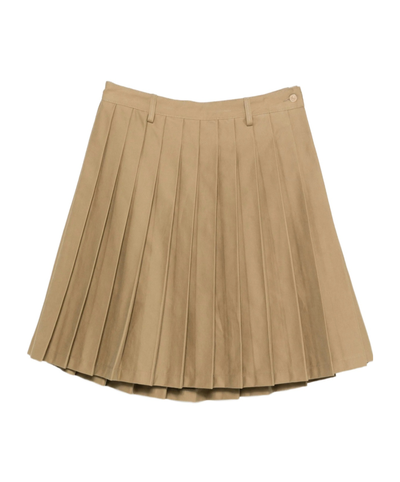 7 For All Mankind Pleated Skirt In Brown