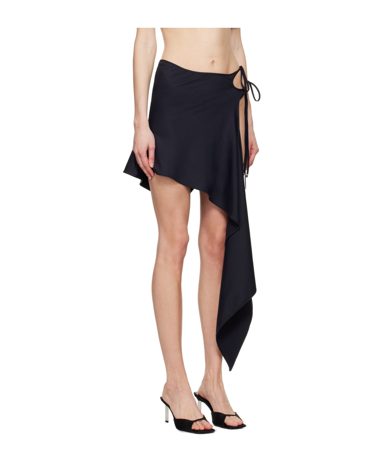 Attico Black Skirt In Black