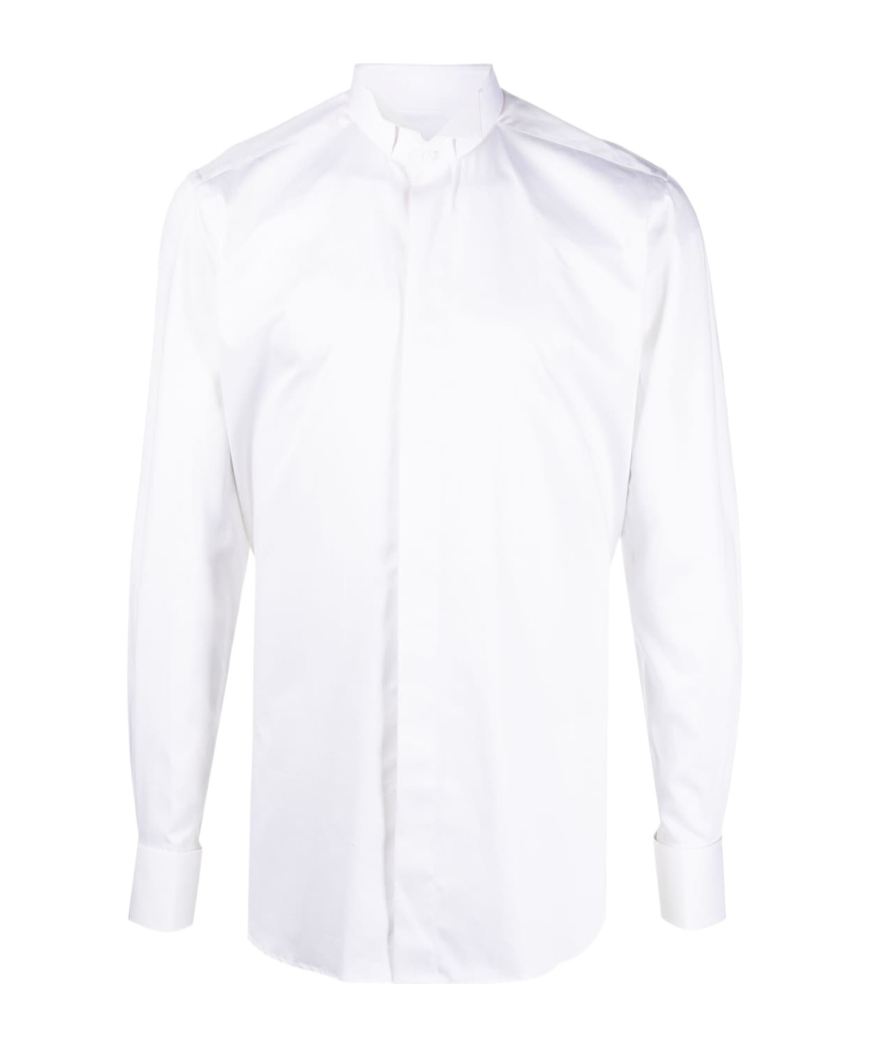 Xacus Structured Collar White Shirt With Buttoned Cuffs