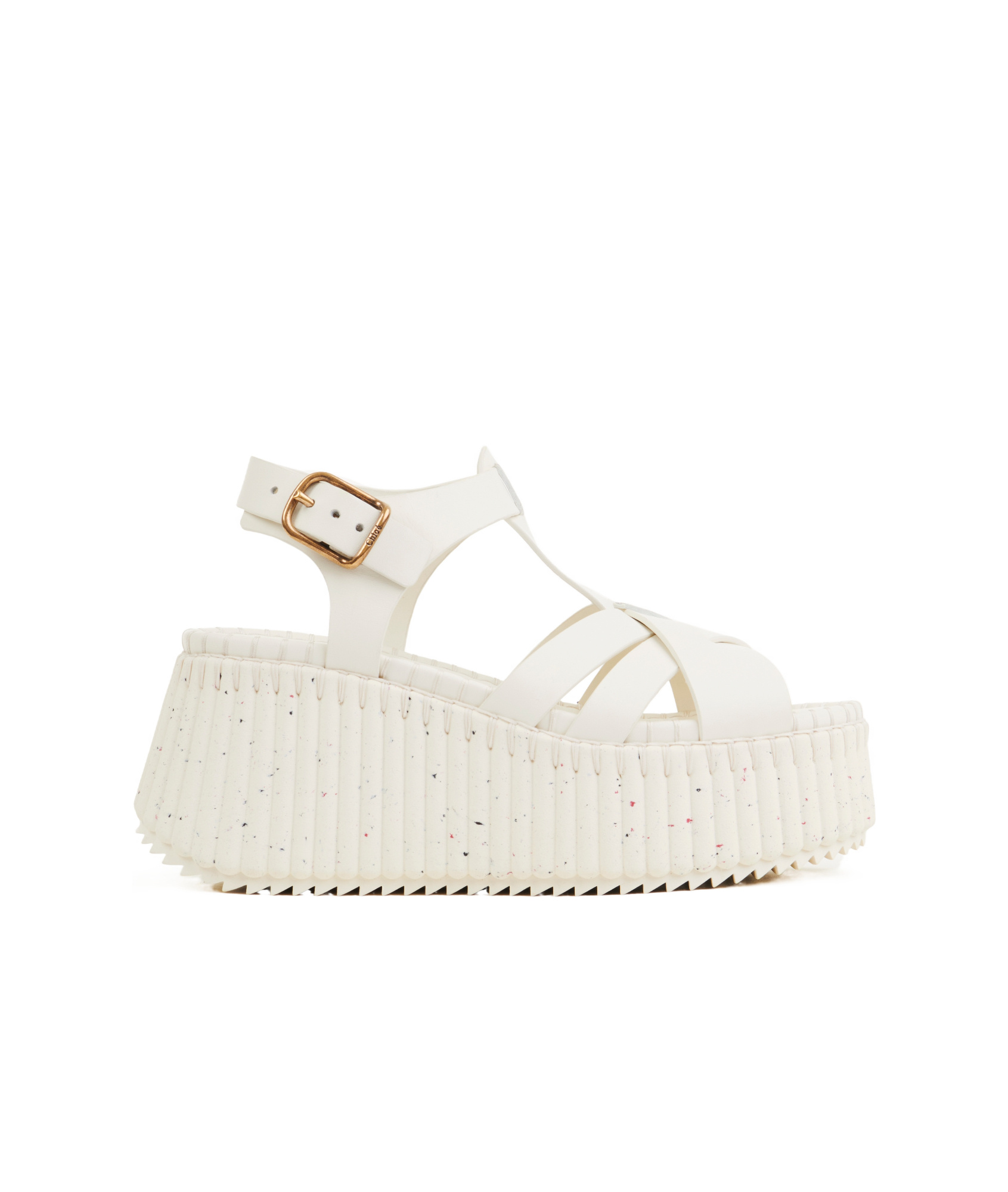 Shop Chloé Leather Platform Sandals In White