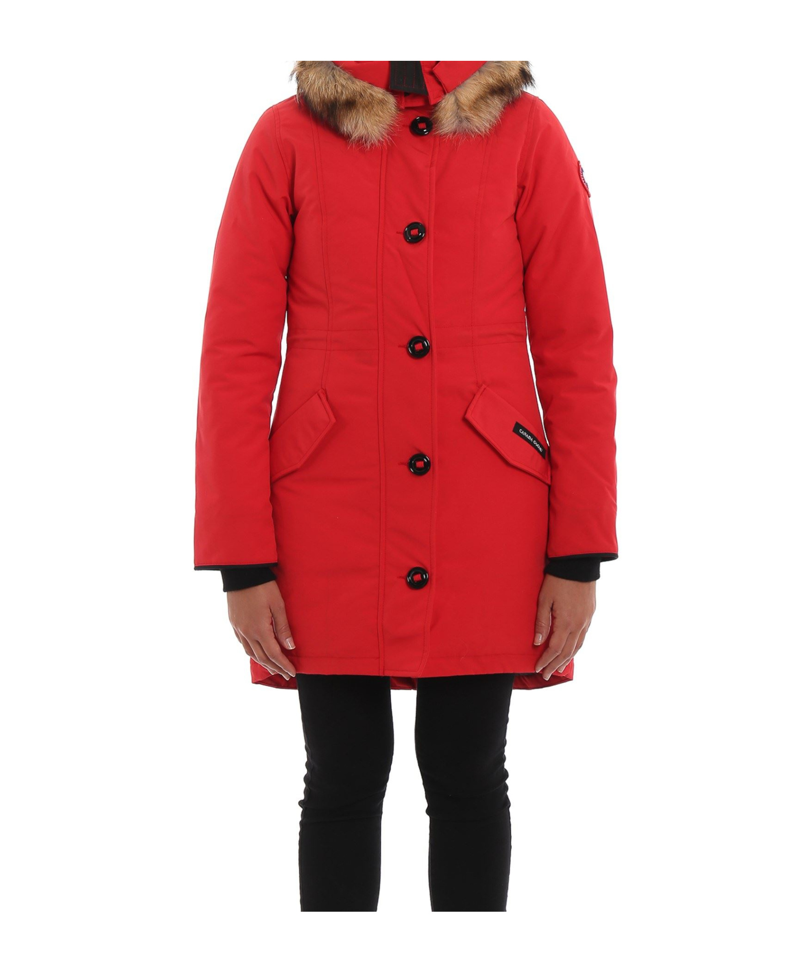 CANADA GOOSE LOGO HOODED DOWN JACKET 