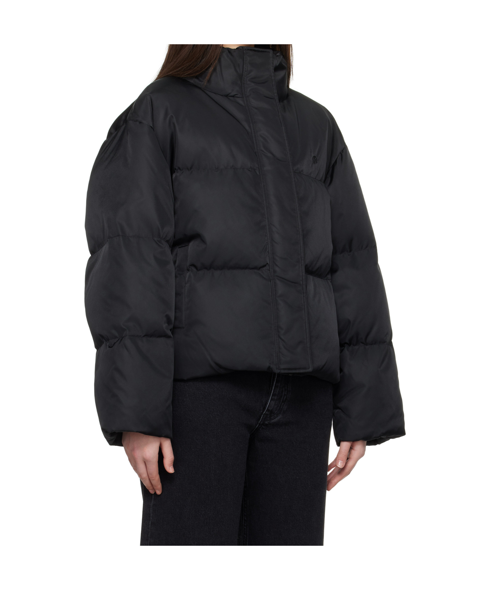 Shop Anine Bing Dorian Puffer Jacket In Black