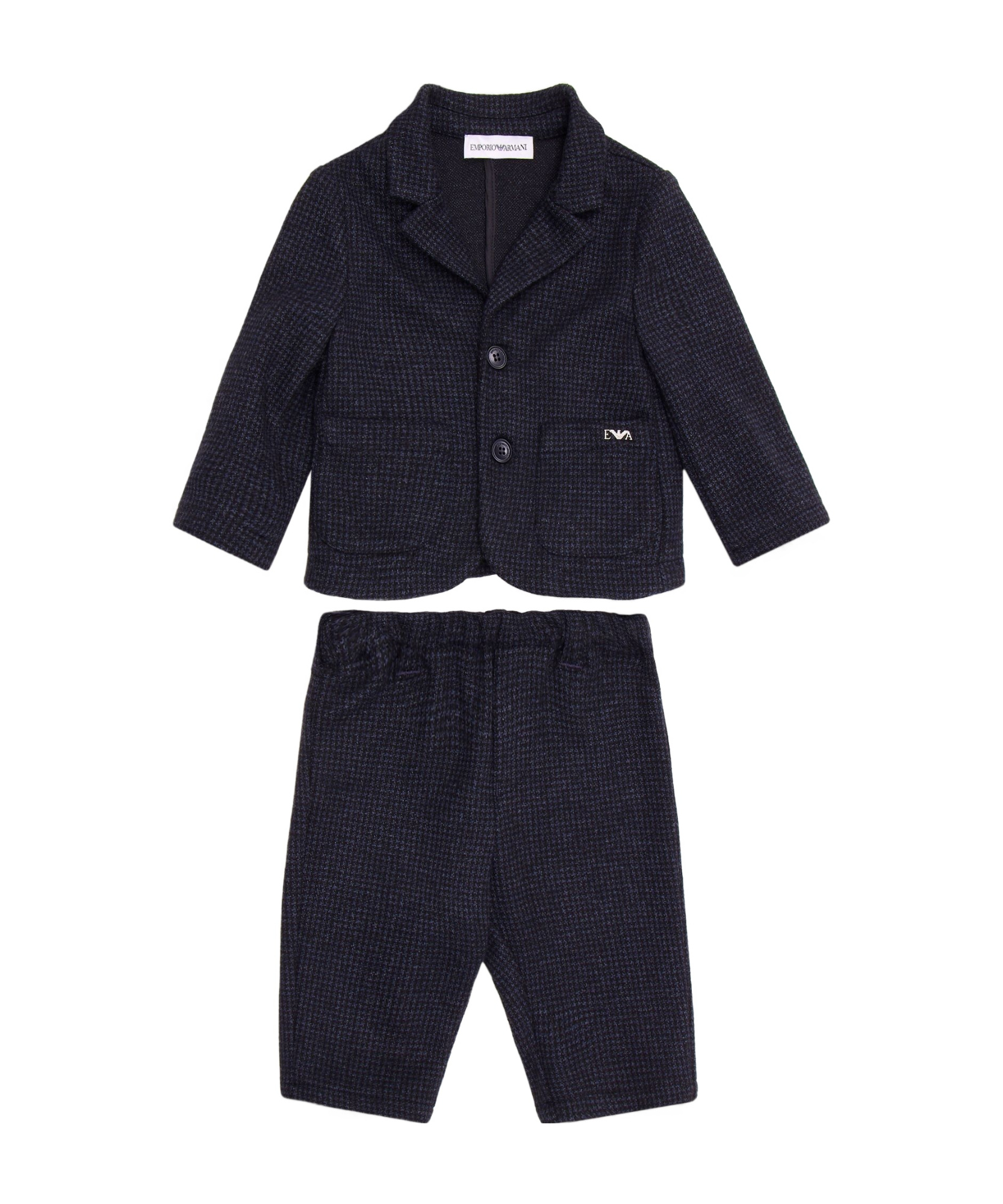 Emporio Armani Houndstooth-pattern Trouser Set In Black