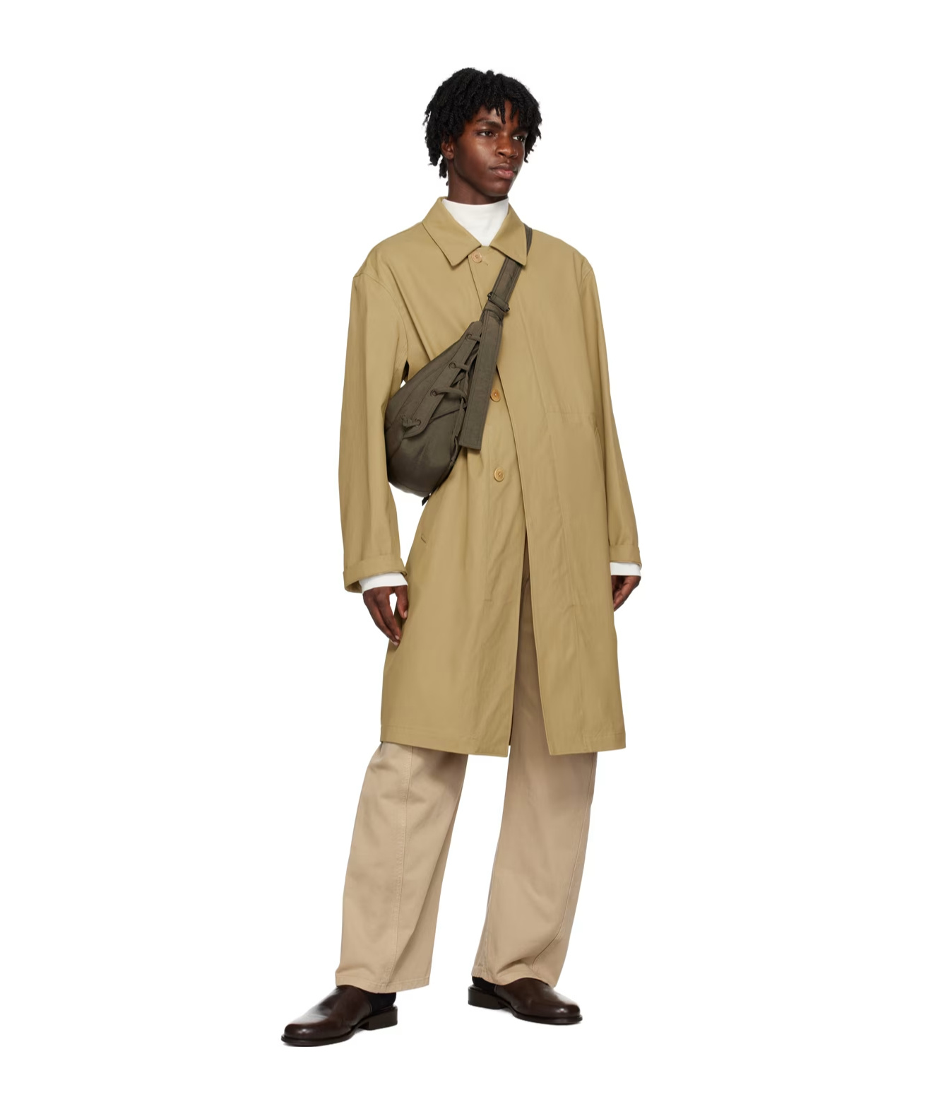 Lemaire Button Long-sleeved Coat In Nude