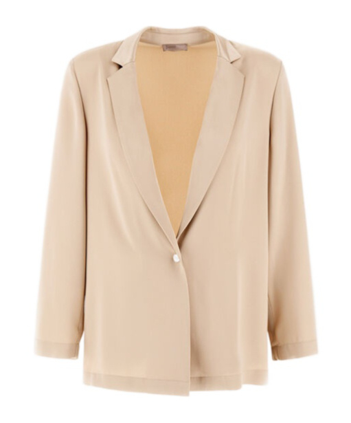 Herno Resort Blazer In Satin Effect In Nude