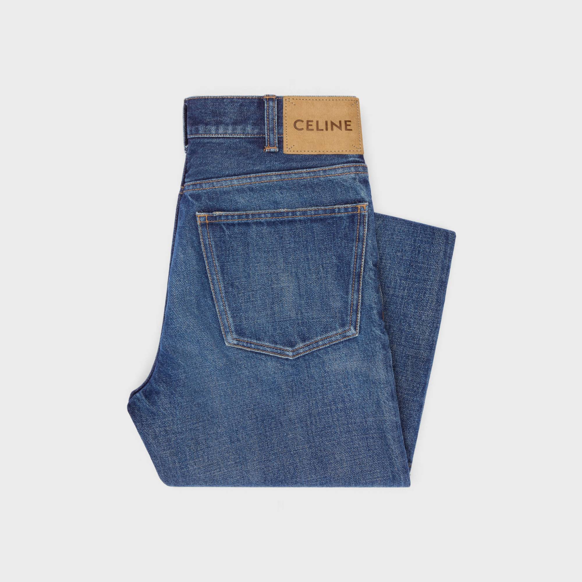 Celine Bootcut Jeans In Dark Union Wash Denim In Blue