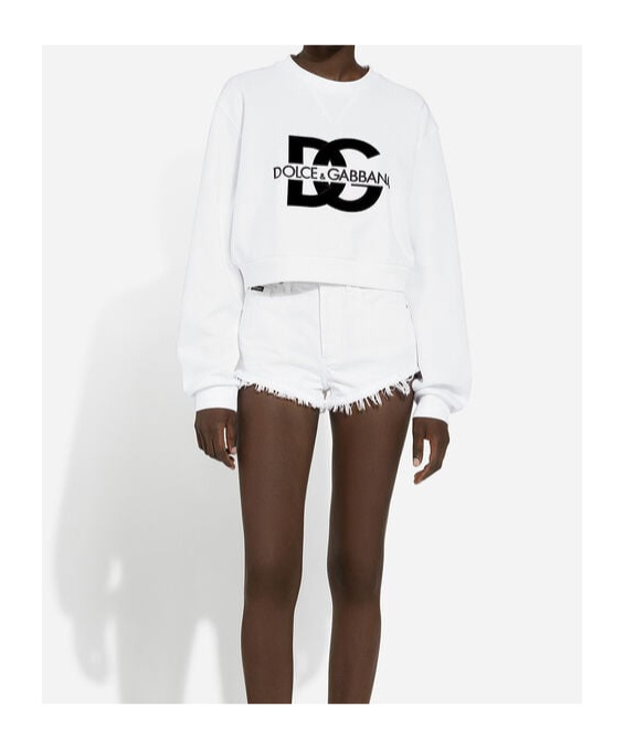 Dolce & Gabbana Logo-embroidered Pullover Sweatshirt In White