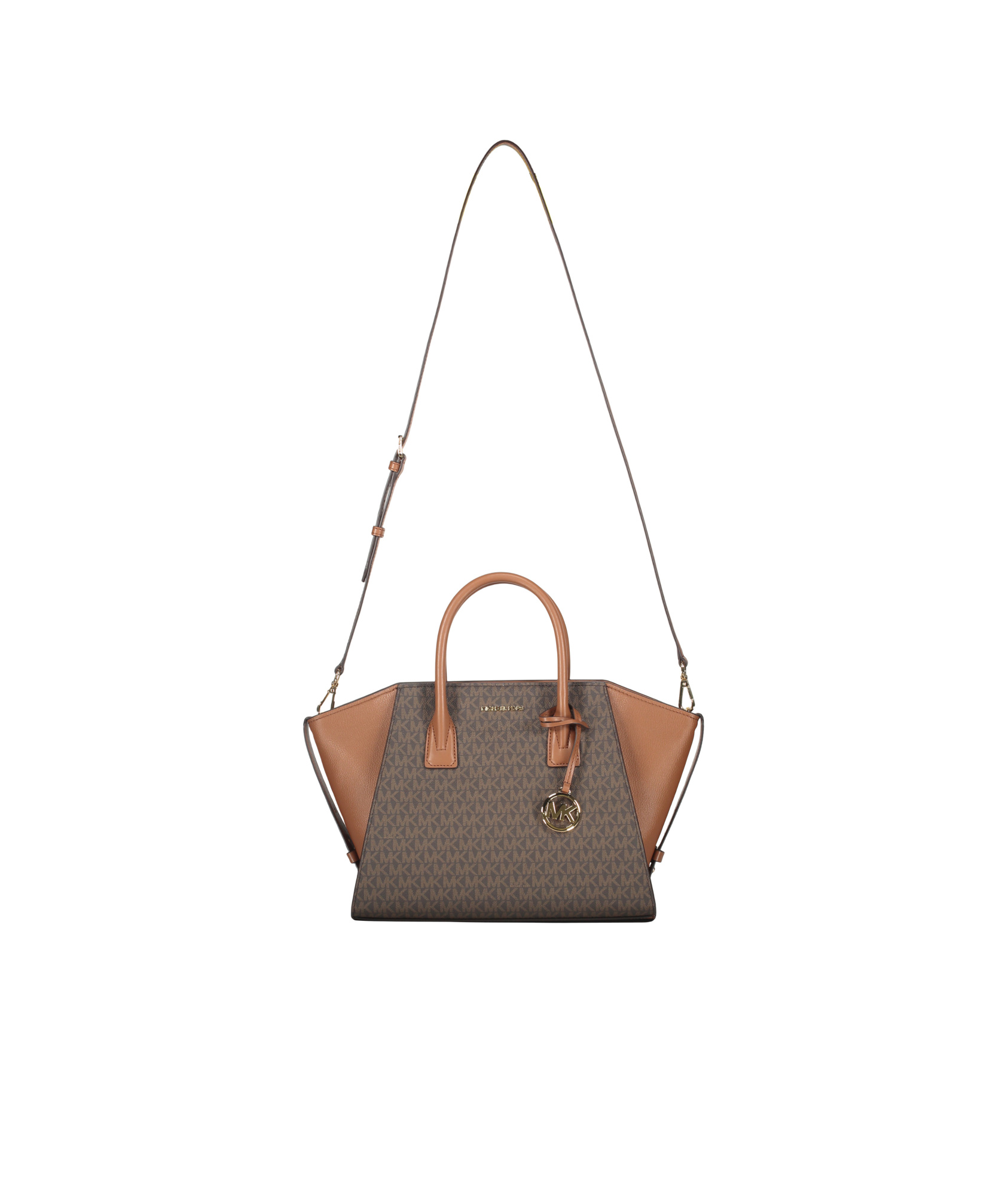 Michael Kors Avril Logo-plaque Tote Bag In Brown