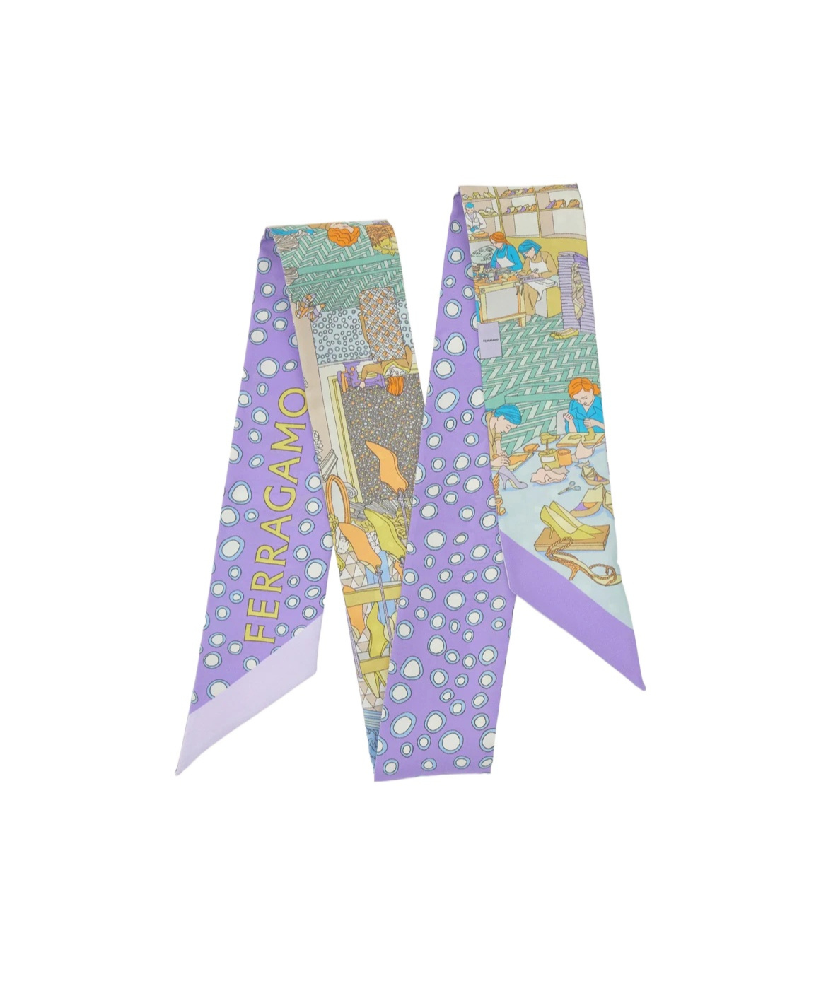 Ferragamo Atelier Print Silk Mini Bandeau In Multicolor