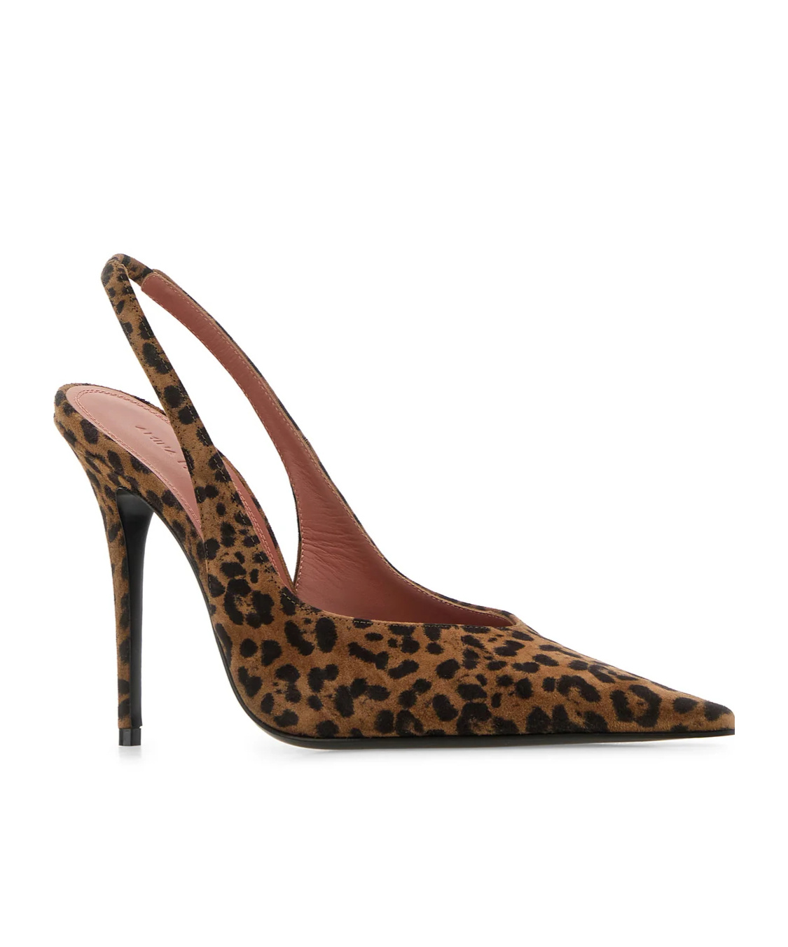 Amina Muaddi Leopard Print Suede Heels In Brown