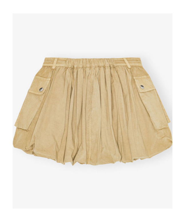 Ganni Womens Lark Bubble-hem Cotton Mini Skirt