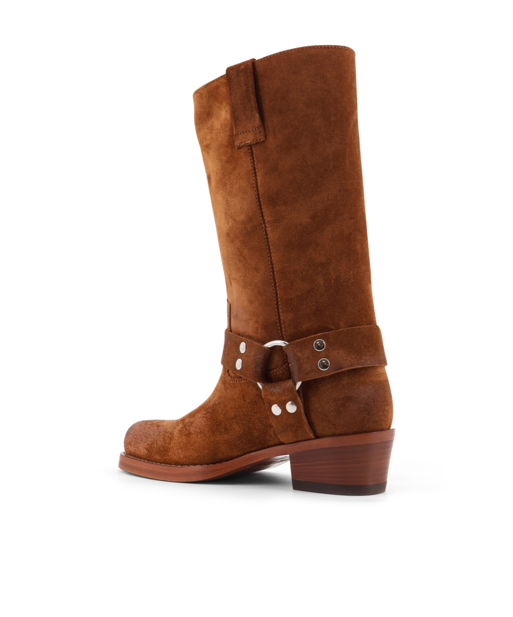 Paris Texas Waxed Suede Mid-calf Boots With Squared Toe In Brown