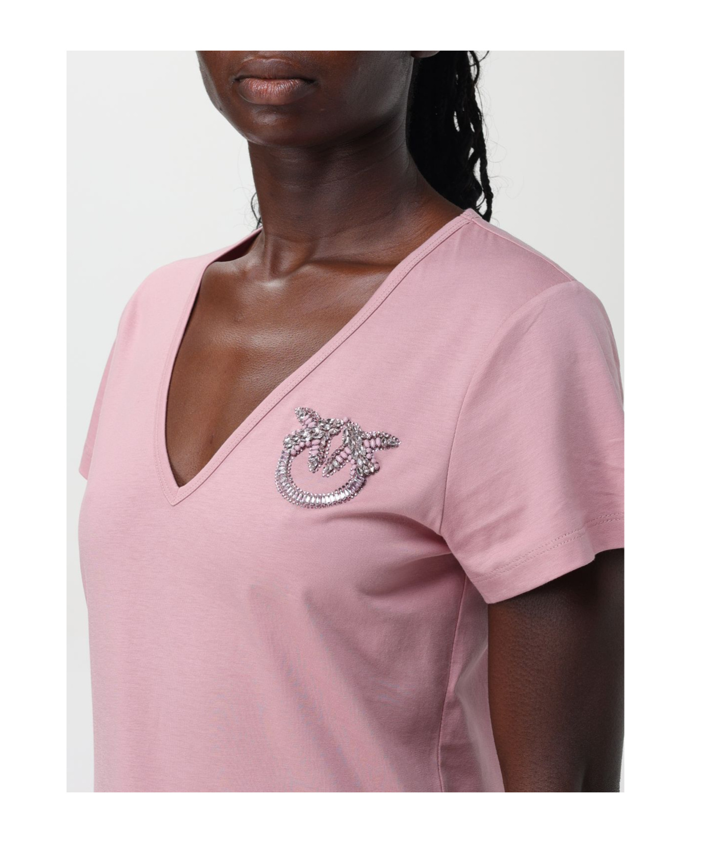 Pinko Love Birds T-shirt In Pink