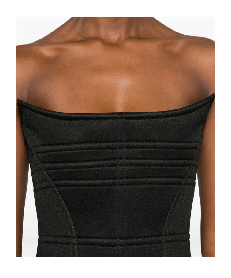 Blumarine Strapless Panelled Dress In Black