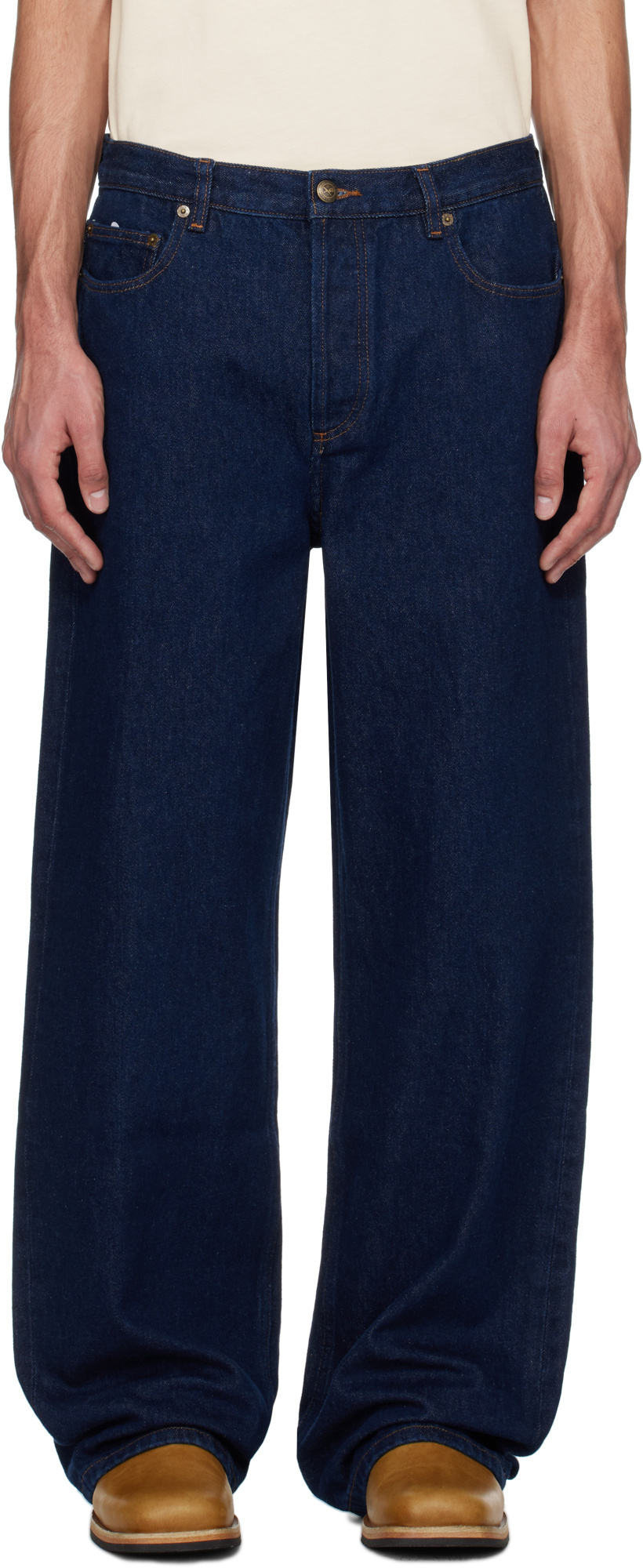 Apc Navy Aaron Jeans In Black