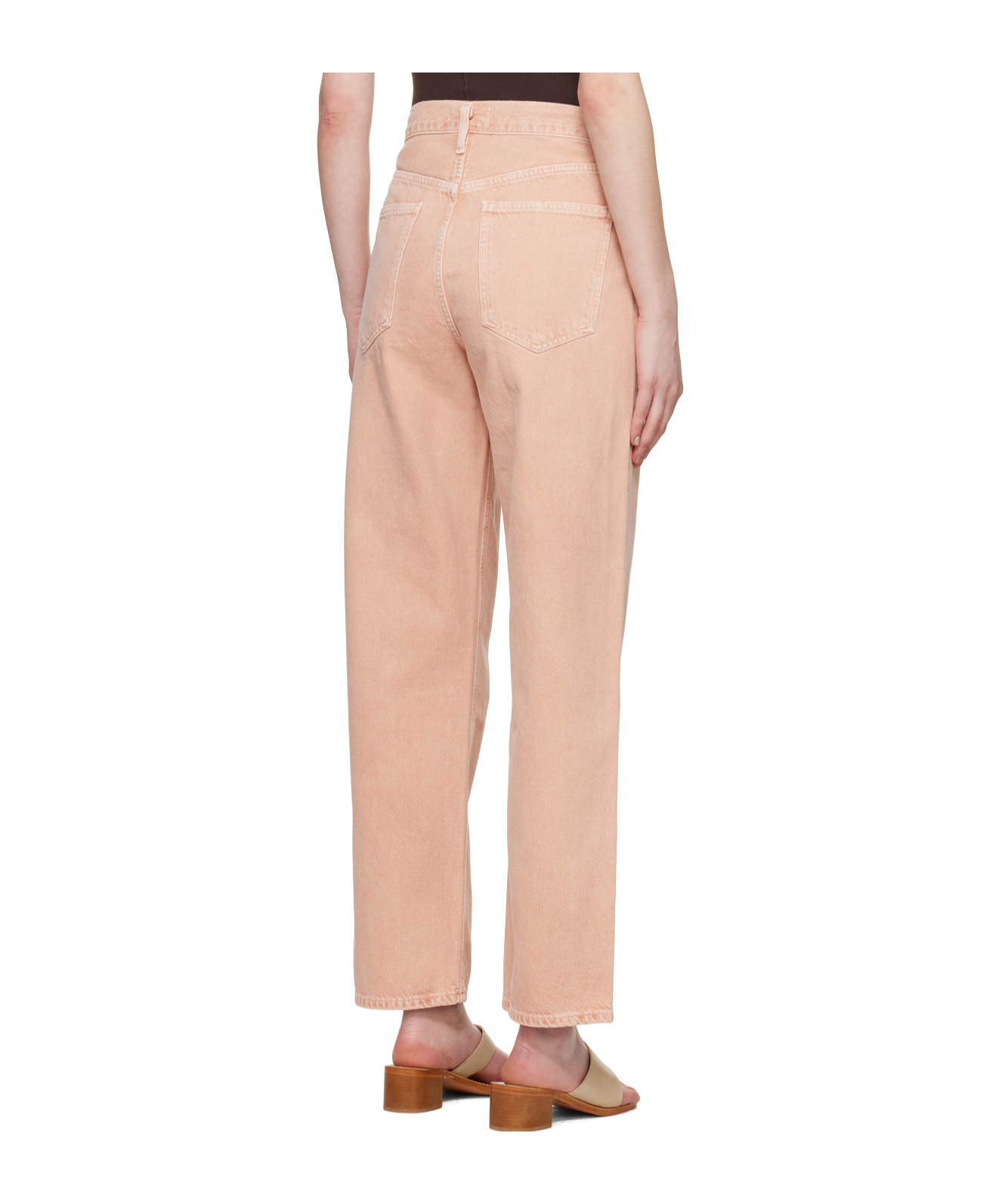 Agolde Pink Criss-cross Upsized Jeans In Pink