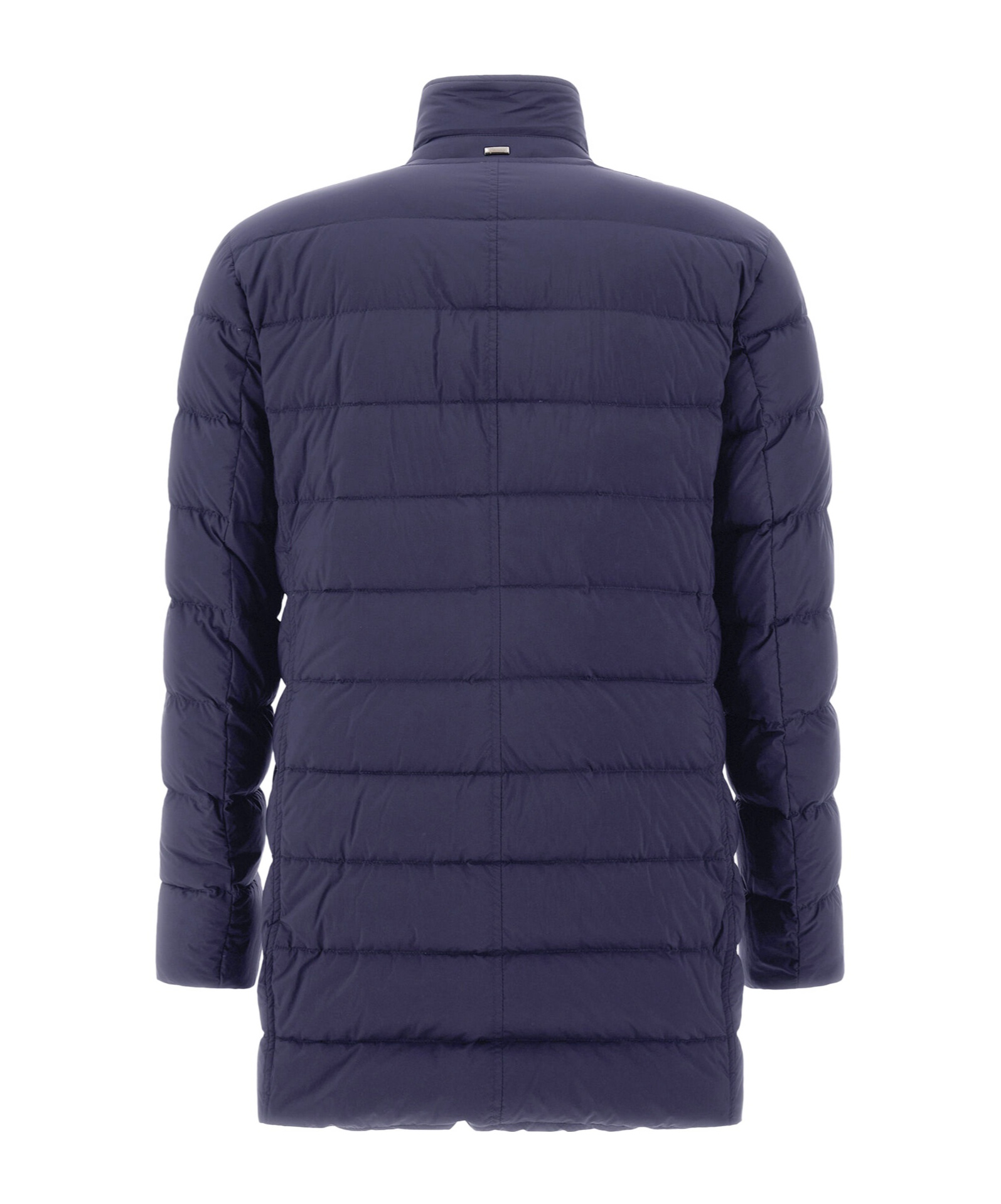Herno Midnight Blue Polyester Down Jacket In Animal Print