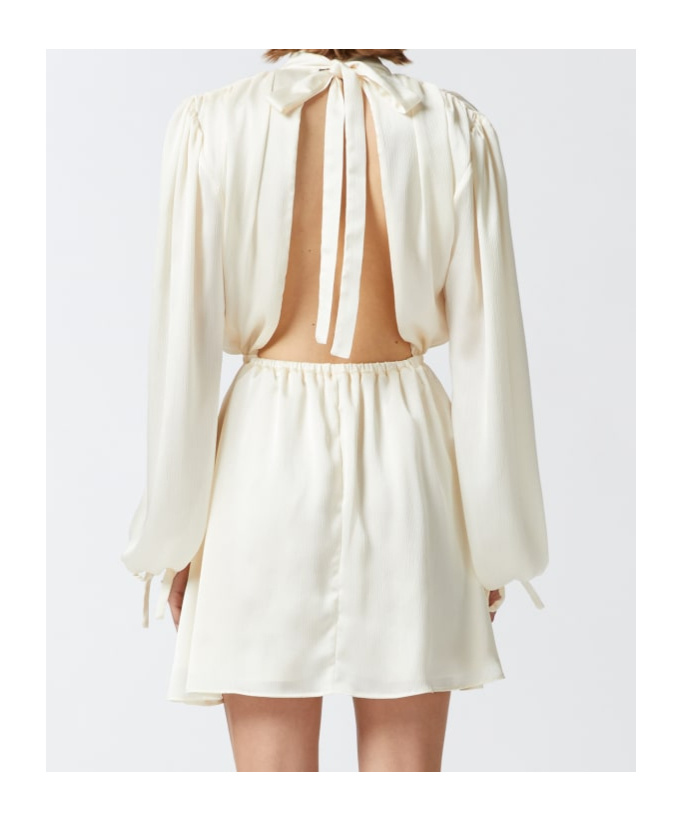 Pinko Draped Open-back Minidress In White