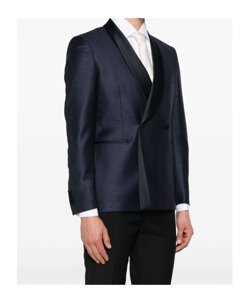Shop Tagliatore Double-breasted Blazer In Black