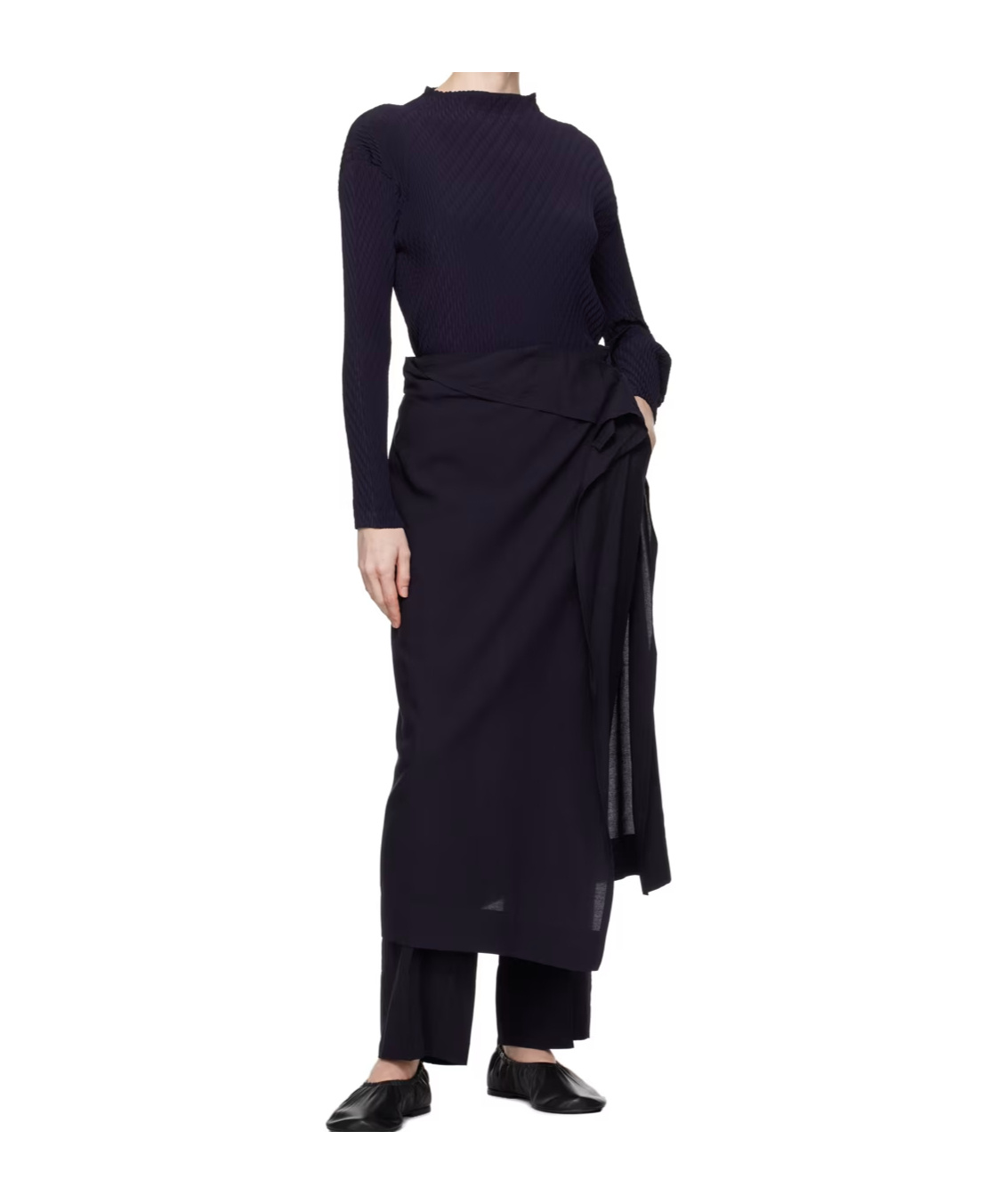Issey Miyake Two As One Casual Pants In Black