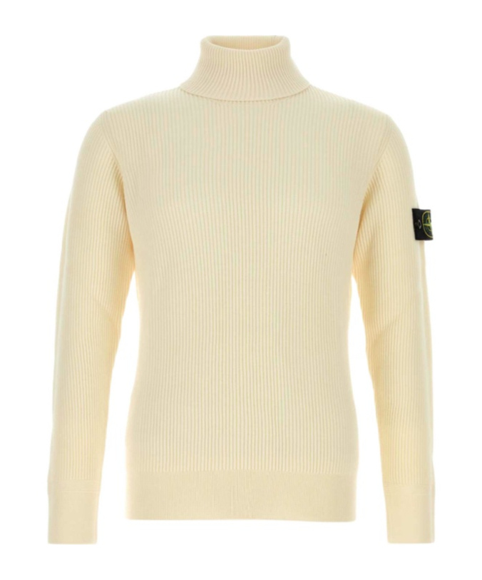 Stone Island Ivory Wool Sweater In Yellow