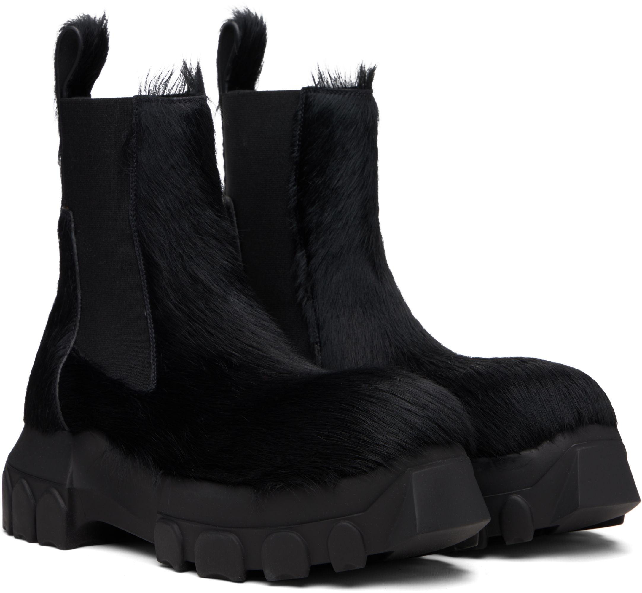 Rick Owens Round-toed Ankle Boots In Blue