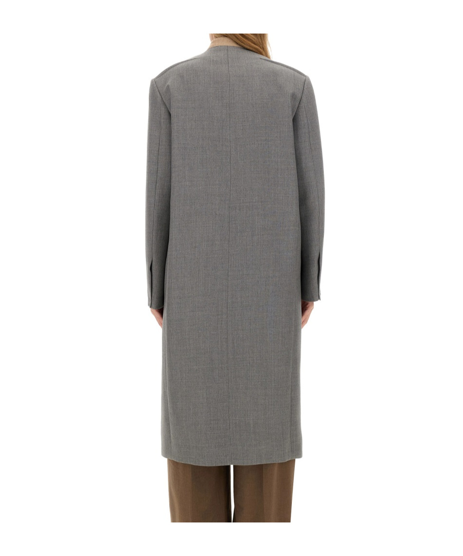 Moschino Double-breasted Coat In Gray