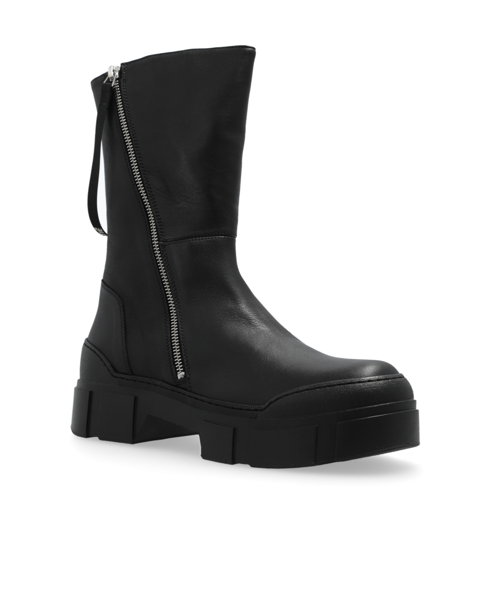 Vic Matie Chunky Platform Ankle Boots With Side Zipper In Black