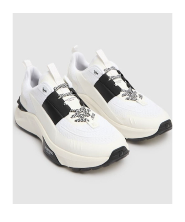 Valentino True Act Low Top Trainer In Mesh And Rubberised Fabric