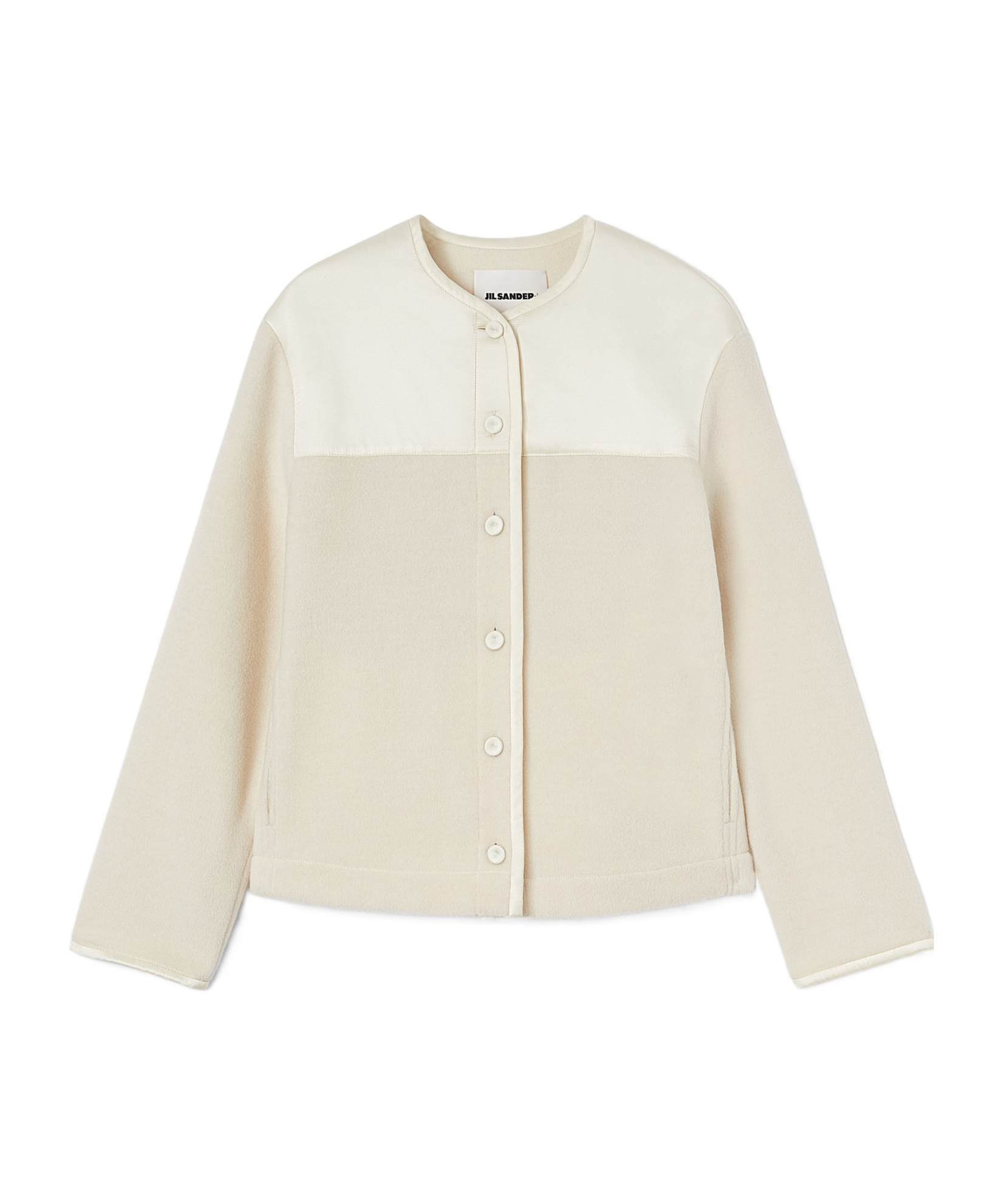 Jil Sander Panelled Fleece Jacket In White