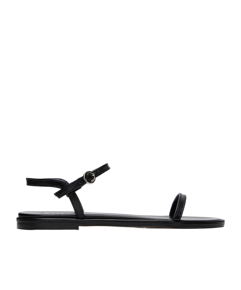 Aeyde Nettie Leather Ankle-strap Sandals In Black