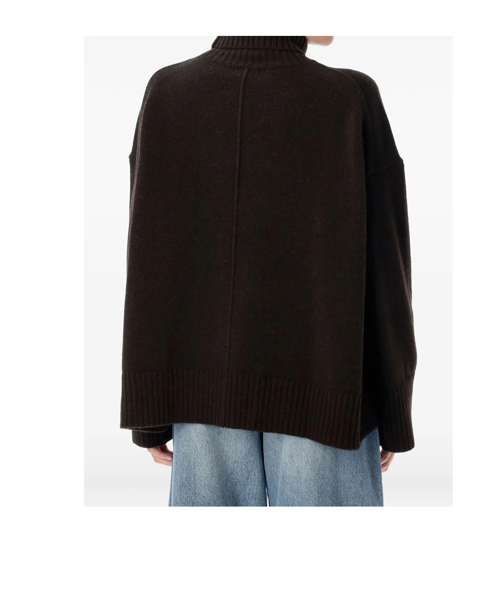Soeur William High Neck Wool Knit Pullover In Brown
